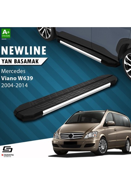 S-Dizayn Mercedes Viano W639 Uzun Şase Newline Krom Yan Basamak 253 cm 2004-2014 A+ Kalite