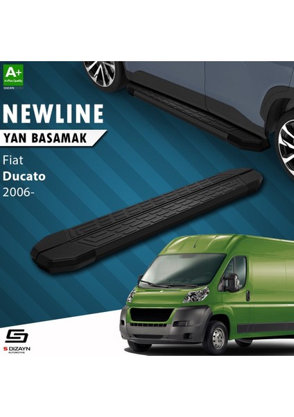 S-Dizayn Fiat Ducato 3 Kısa Şase Newline Siyah Yan Basamak 203 cm 2006-2014 A+ Kalite