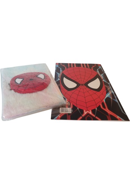 Antkırtasiyeaksesuar Spiderman Örümcek Adam Günlük Peluş Defter ve Stickerlı Boyama Kitabı Erkek Çocuk