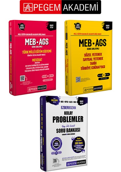 PEGEM AKADEMİ AGS-KPSS-ALES-DGS Ezberbozan Kolay Problemler Tamam