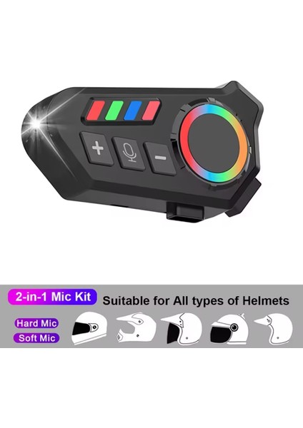 K06 Motosiklet Kask Kulaklık Bluetooth 5.4 Kulaklık Kablosuz Motor Kulaklık Ortam Işığı ile Handsfree Stereo Müzik Çalar