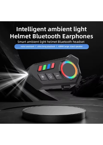 K06 Motosiklet Kask Kulaklık Bluetooth 5.4 Kulaklık Kablosuz Motor Kulaklık Ortam Işığı ile Handsfree Stereo Müzik Çalar