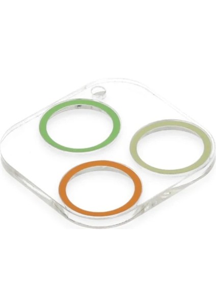 Apple iPhone 14 Pro Max Renkli Kamera Lens Koruma Cam - Sarı-Turuncu Glstd