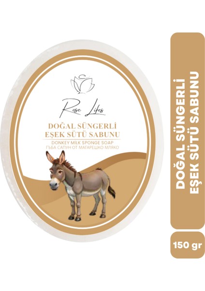 Dogal Süngerli Eşek Sütü Sabunu 150GR