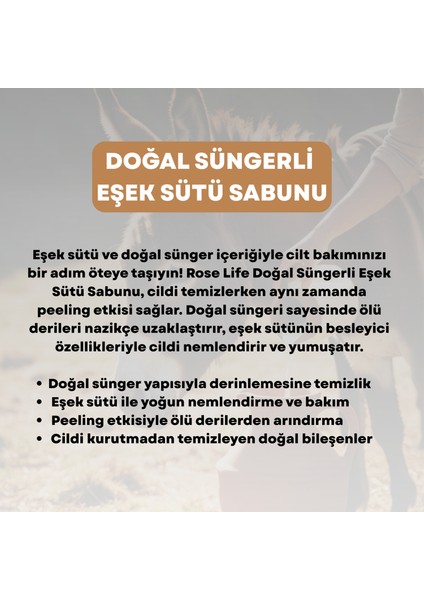 Dogal Süngerli Eşek Sütü Sabunu 150GR