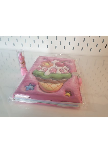 Antkırtasiyeaksesuar Kilitli Defter Günlük Icecream Dondurma ve Ruj Silgi Paket Hediyelik Ajanda fiyatları
