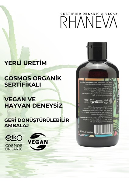 %99 Organik Aloe Vera Jel, Organik ve Vegan Sertifikalı, 250 ml modelleri