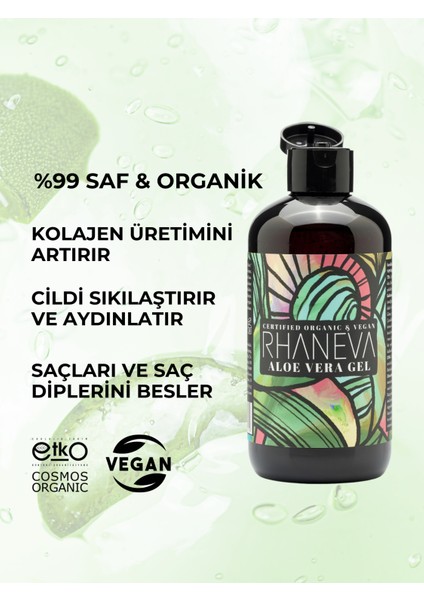 %99 Organik Aloe Vera Jel, Organik ve Vegan Sertifikalı, 250 ml fiyatları