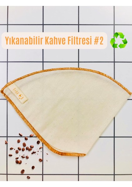 Yoga And Food (2 Adet) Yıkanabilir, Kumaş, Organik Kahve Filtresi (No:2) AĞARTILMAMIŞ%100 Ham Pamuk - Ekolojik Filtre No:2