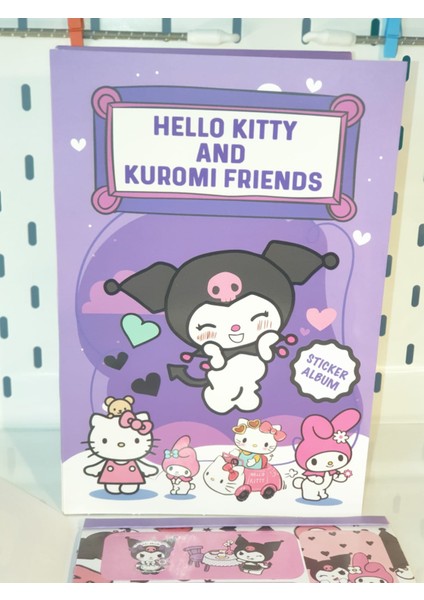 Antkırtasiyeaksesuar Hello Kitty Kuromi Sticker Defter Albüm My Melodi Yapıştirma ve 1 Adet Ruj Silgi modelleri