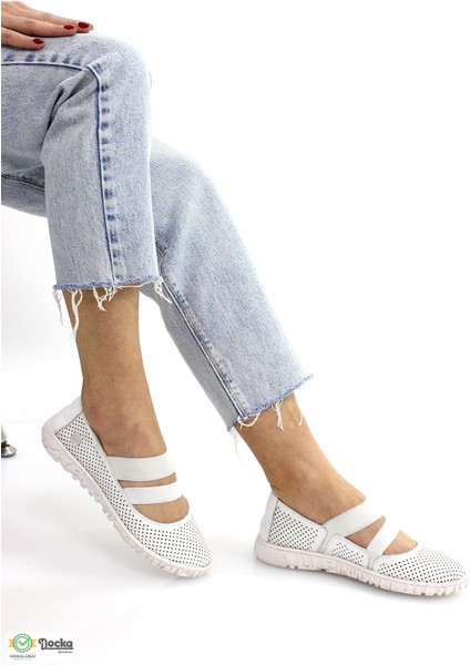 Kadın Bağcıksız Hakiki Deri Ortopedik Yumuşak Yazlık Ayakkabı M26YA645