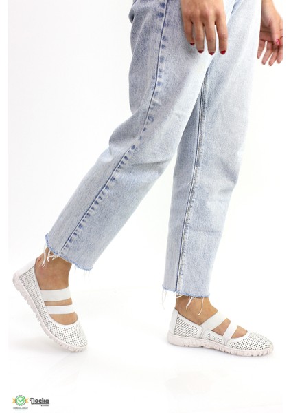 Kadın Bağcıksız Hakiki Deri Ortopedik Yumuşak Yazlık Ayakkabı M26YA645 fiyatları