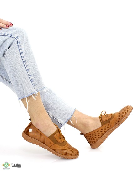 Kadın Bağcıksız Hakiki Deri Ortopedik Yumuşak Yazlık Ayakkabı M26YA150