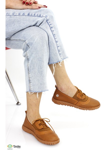 Kadın Bağcıksız Hakiki Deri Ortopedik Yumuşak Yazlık Ayakkabı M26YA150 fırsatları