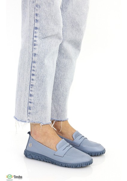 Kadın Ortopedik Hakiki Deri Bağcıksız Yumuşak Yazlık Loafer Ayakkabı M26YA90