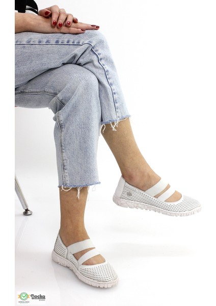 Kadın Bağcıksız Hakiki Deri Ortopedik Yumuşak Yazlık Ayakkabı M26YA645 modelleri