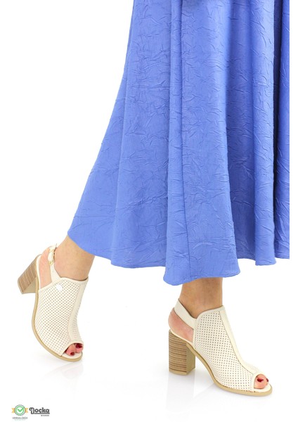 Kadın Hakiki Deri Kalın Topuklu Yazlık Ayakkabı M26YS2645 fırsatları