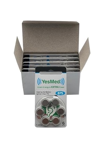 Extra Power 675 Numara Işitme Cihazı Pili (10 Paket x 6 Adet = 60 Adet Pil)