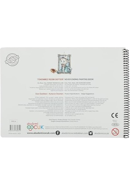 Çocuk Funny Mat Tükenmez Resim Defteri 4 25X35CM & 6'lı Keçeli Kalem