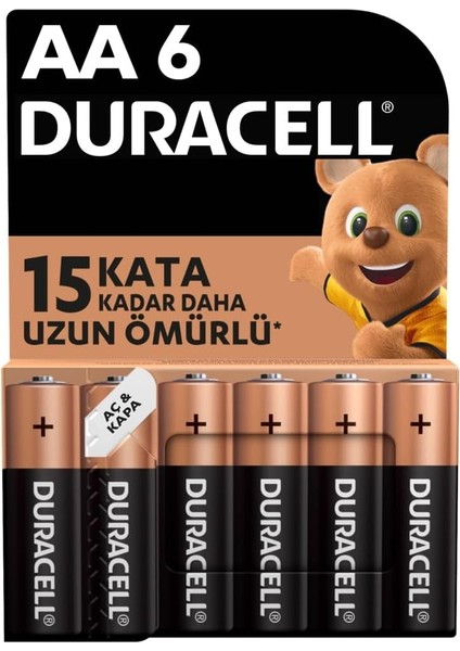 Aa Alkalin Kalem Pil (6'lı Paket) 1,5 V LR6/MN1500