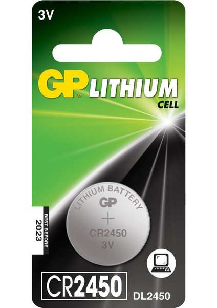 Batteries CR2450 2450 Boy Lityum Düğme Pil, 3 Volt, 5'li Kart