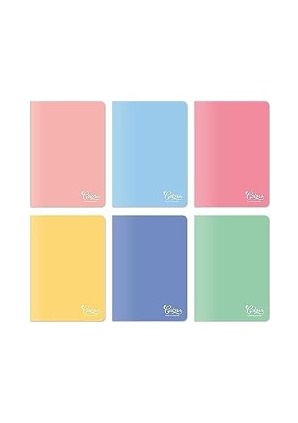 Colors A5 60 Yaprak Çizgili Defter 3'lü Paket, Mor, Yeşil, Sarı