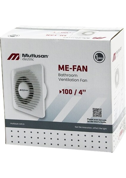 MUTLUSAN-001 211 000 100 00 00 Me-N 1004"BANYO Tuvalet Havalandırma Aspiratörü 12W 2450RPM 100M3/H