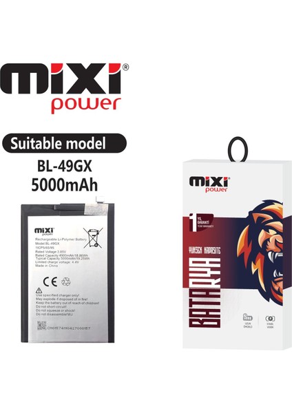 Mixipower Infinix Hot 11 S / Infinix Note 10 / Infinix Note 7 / Infinix Smart 5 Uyumlu Yüksek Kapasiteli Batarya