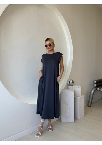 Kalın Askılı Modal Kumaş Antrasit Elbise modelleri