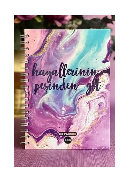 Hayallerinin Peşinden Git Tasarımlı Konuşan Ajanda Planlama Defteri Defter