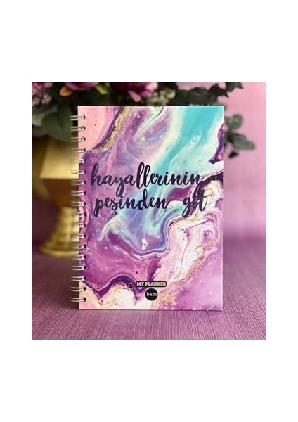 Hayallerinin Peşinden Git Tasarımlı Konuşan Ajanda Planlama Defteri Defter