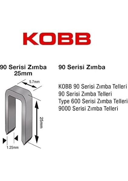 KBZ9025 25MM 2500 Adet 90 Serisi Ağır Hizmet Tipi Zımba Teli
