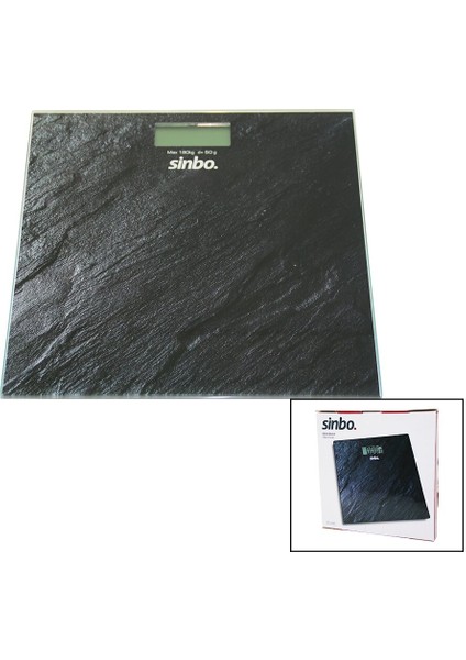 Dijital - Pilli Cam Banyo Baskülü LCD Ekran - Sıcaklık Göstergeli 180KG/50GR 26X26CM Sinbo SBS-4450