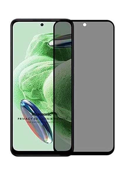 Xiaomi Redmi Note 12 Privacy 5d Gizlilik Filtreli Cam Ekran Koruyucu Siyah