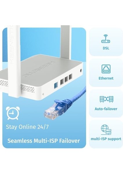 Explorer AC1200 Wi-Fi Mesh Fiber Router, Menzil Genişletici, Access Point, 4X100MBIT/S, KN-1613