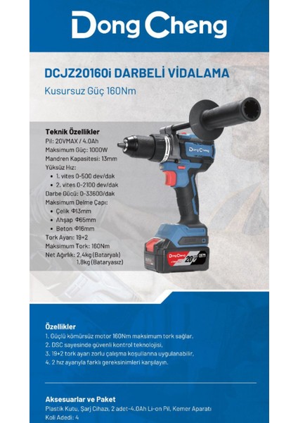 DCJZ20160I Darbeli Vidalama 160NM indirimleri