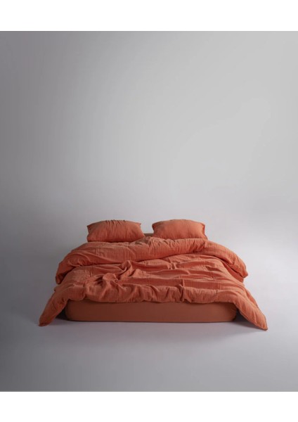Stonewashed Nevresim Takımı Çift Kişilik Mecca Orange