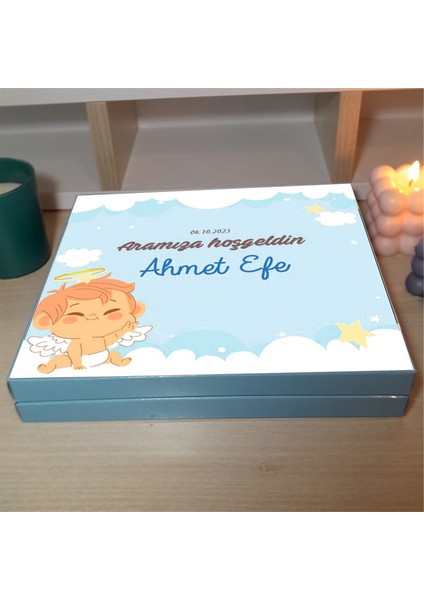Erkek Bebek Doğum Çikolatası Mavi Kutuda 48 Adet