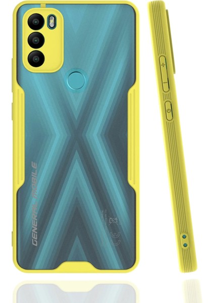 General Mobile Gm 21 Plus Kılıf Platin Silikon - Sarı Glstd