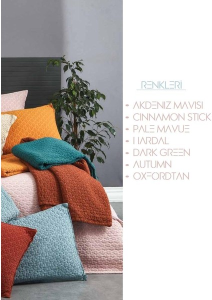 Primacasa Stonewashed Yatak Örtüsü Çk Ambiance Pale Mavue