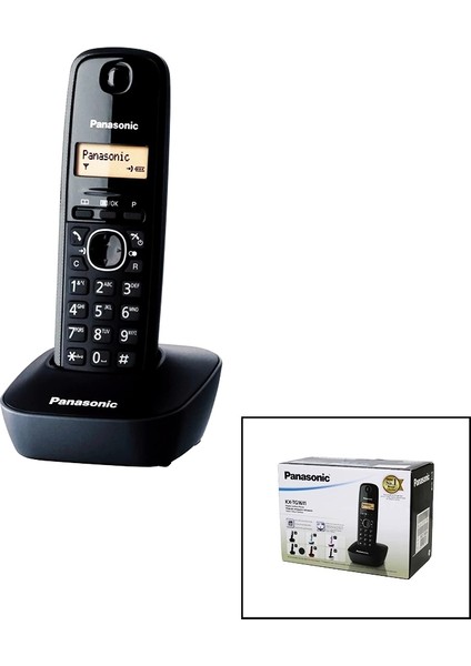 Panasonic KX-TG1611 Siyah - Oval Kablosuz Dijital Telsiz Telefon