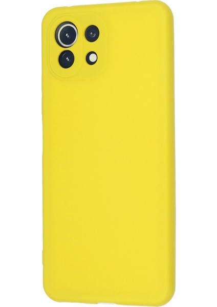 Xiaomi Mi 11 Lite Kılıf Nano Içi Kadife Silikon - Sarı Glstd