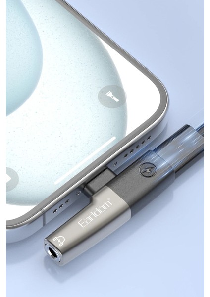 Uyumlu Earldom OT107L 2-In-1 Lightning To 3.5mm ve Şarj Dönüştürücü Adaptör (Apple iPhone Uyumlu)
