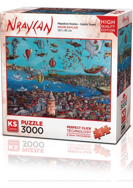 Ks Puzzle 3000 Parça Nbaylan Migration Routes-Galata Tower