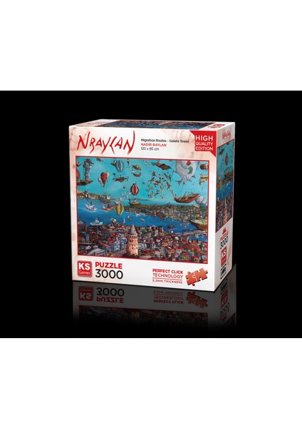 Ks Puzzle 3000 Parça Nbaylan Migration Routes-Galata Tower
