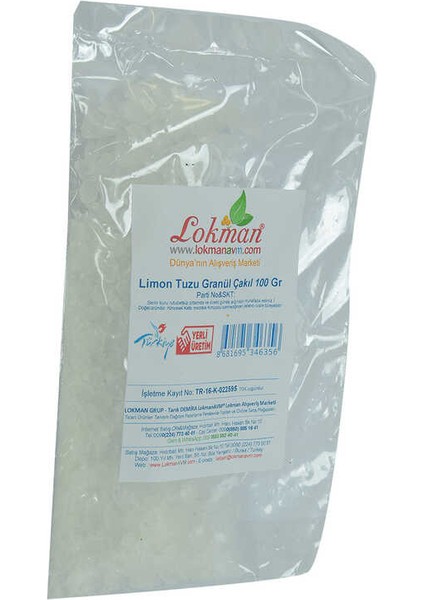 Limon Tuzu Granül Çakıl 100 gr Paket