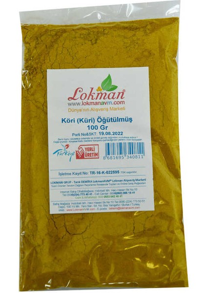 Köri Öğütülmüş Baharat Karışımı Küri Curry 100 gr Paket fiyatları
