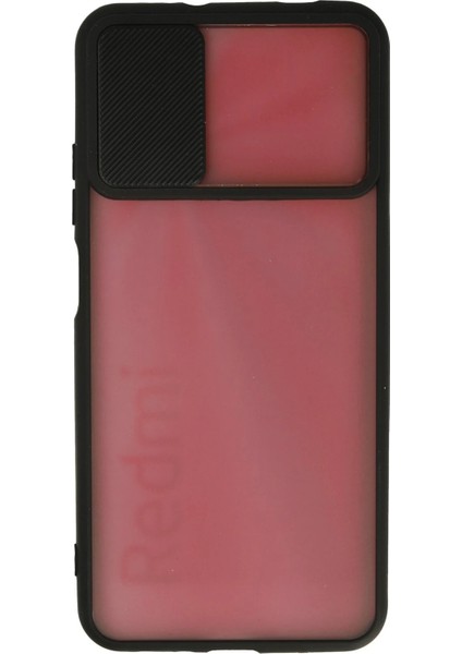Xiaomi Redmi 9t Kılıf Palm Buzlu Kamera Sürgülü Silikon - Siyah Glstd