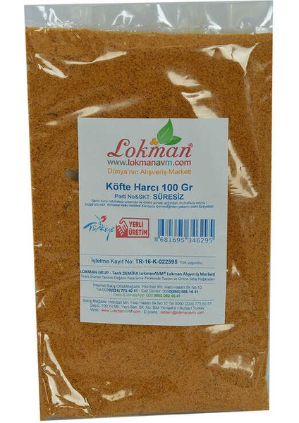 Köfte Harcı Baharat Karışımı 100 gr Paket modelleri