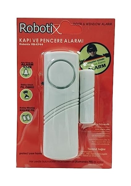RB-KP44 Kapı Pencere Alarmı - Uzaktan Kumanda Pilli - Hırsız Alarm Sistemi Piller Hariç